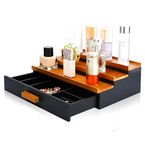 Sawjut 3 Tier Wood Display Stand, Wooden Cupcake Stand Display Holder, Tiered Display Shelf Organizer for Vendors Figures Jewelry Collectibles (Wood)