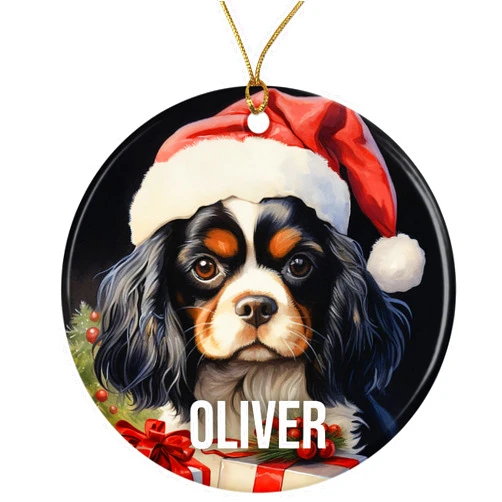 Printlabz Cavalier King Charles Spaniel Personalized Dog Ornament - Pet Ornament for Christmas Tree - 3