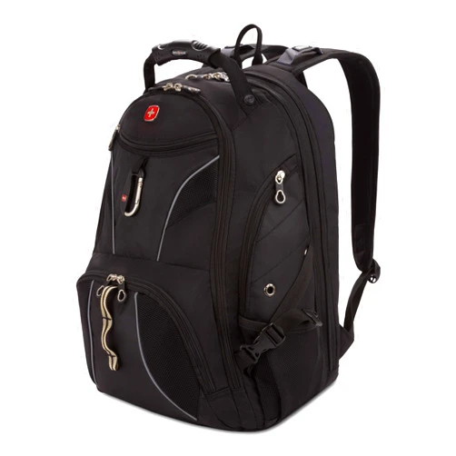 SwissGear 1923 ScanSmart Laptop Backpack, Black/Silver, 17-Inch