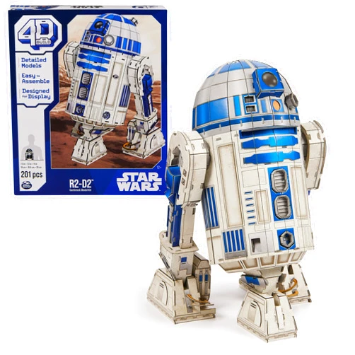 Spin Master Games 4D Build Star Wars R2-D2 Cardstock 3D Model Kit, Star Wars Gifts, Star Wars Toys Desk Décor for Star Wars Fans & Collectors, Adults & Teens 12+