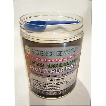 Science Gone Fun Universe of Science Inc Educational Products - Superabsorbent Diaper Polymer 1 lb Sodium Polyacrylate -One pound of the Superabsorbent Polymer.