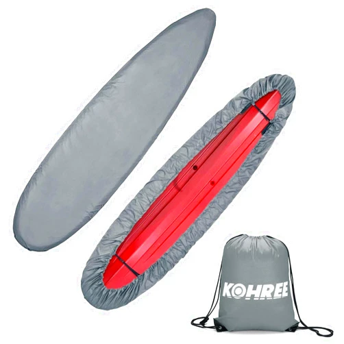 Kohree 420D Kayak Cover Waterproof, Kayak Covers for Outdoor Storage, Heavy Duty UV Protection Paddle Board Covers SUP Canoe Cover, 10.2-11.5ft / 11.8-13.1ft