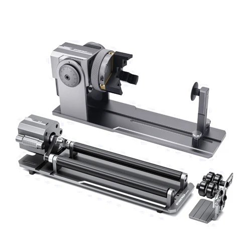 ATOMSTACK MAKER R1 PRO Laser Rotary Chuck Engraver 4 in 1 Multi-function Jaw Chuck Rotation Laser Engraver Compatible with Most Engraver for Irregular Items Spherical & Cylindrical Objects Gray