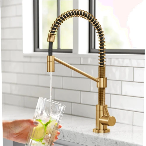 KRAUS Purita 2-Stage Under-Sink Filtration System with Single Handle Drinking Water Filter Faucet in Brushed Brass, FS-1000-FF-104BB