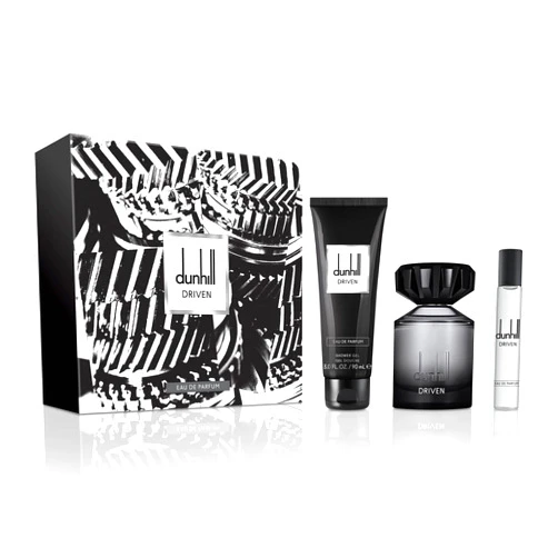 Dunhill Driven Black 3 Piece Gift Set For Men - Eau de Parfum Cologne Spray 3.4 Fl. Oz. & 0.5 Fl. Oz, and Shower Gel 3.0 Fl. Oz