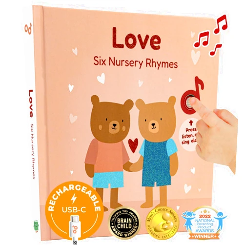 Cali's Books Love Nursery Rhymes Musical Book USB-C Rechargeable