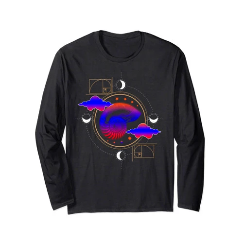 Fibonacci Shell or Fibonacci and Golden Ratio Fibonacci Shell or Golden Ratio and Spiral or Fibonacci Long Sleeve T-Shirt