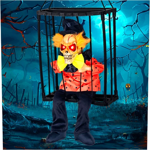 OKKIDY Screaming Animated Halloween Decorations, Scary Halloween Decorations Prop, Halloween Animated Hanging Ghosts Decorations with Motion Sensor & Light Up Eyes for Indoor Outdoor Haunted House Decor