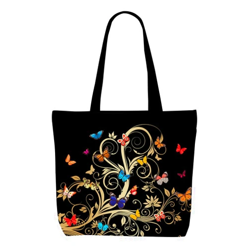 Decohim Floral Butterfly Canvas Tote Bag Boho Canvas Bag with Pocket for Work Office Women Girl Christmas Birthday Gifts