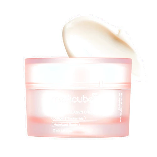 medicube Triple Collagen Cream - Hydrating & Firming Moisturizer with Hyaluronic Acid, Premium Elastin, Shea Butter - Wrinkle Care & Boosts Elasticity - Korean Skincare, 1.69 oz
