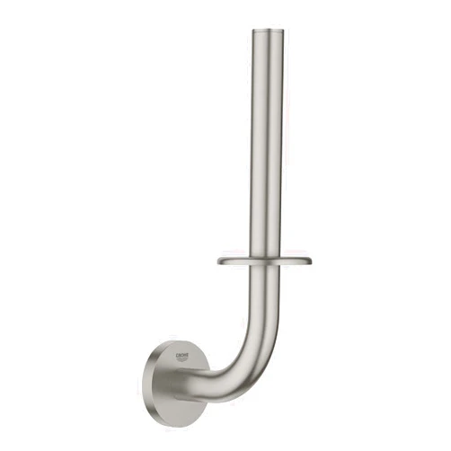 GROHE 40385001 Essentials Wall-Mounted Spare Toilet Paper Holder, Starlight Chrome