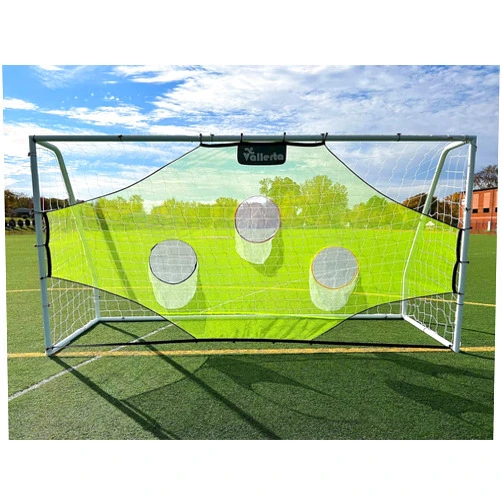Vallerta® Match 12x6 Ft Steel Soccer Goal + Skill-Shot Professional Soccer Shooting Practice Target Net & Rebounder.