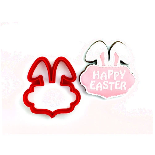 The Gingerbread Cutter Co. Bunny Ears Plaque Cookie Cutter