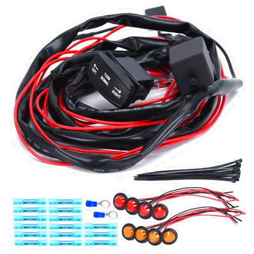Hypertune Universal ATV/UTV Turn Signal Kit Horn Flasher Relay Kit Compatible with Polaris Kawasaki Golf Cart Arctic Cat SXS ATV UTV Street Legal Kit Vertical Green