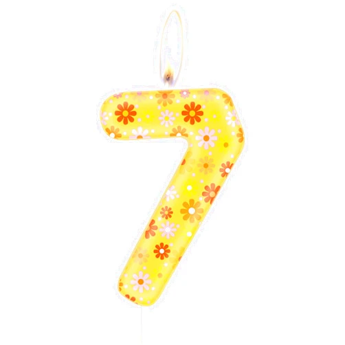 ININGER Birthday Candle 7th,Daisy Flower Candle Birthday Candle Flower Number 7 Candle Daisy Flower Rainbow Groovy Party Decorations for Boho Themed Girls Kids Birthday Baby Shower Decorations