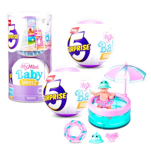 5 Surprise My Mini Baby Series 2 by ZURU, Collectible Mystery Capsule, Toy for Girls, Realistic Miniature Baby, Playset and Accessories (2 Capsules)
