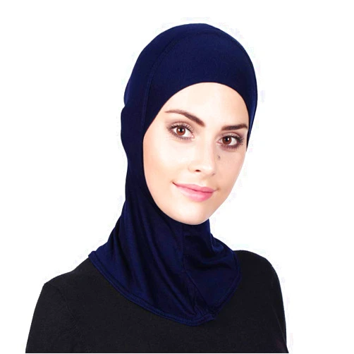 GERINLY Solid Women's Muslin Hijab Sport Head Scarf Plain Under Scarf Muslimah Turban Cap Scarf Ramadan Accessory