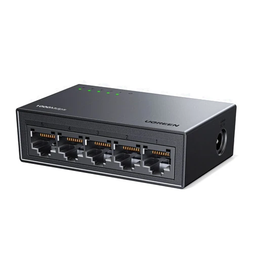 UGREEN Ethernet Switch, 5 Port Gigabit Ethernet Splitter, Plug & Play, Wall Mount & Desktop Network Switch Hub, Unmanaged, Compact, with LED, Fanless Quiet, for Internet Cable, Laptop, Router, NAS