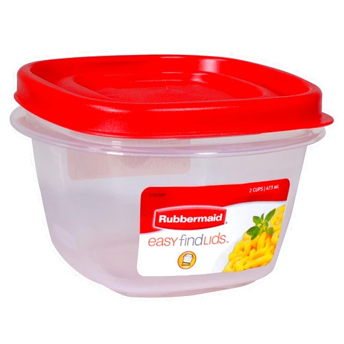 Rubbermaid 7J60 Easy Find Lid Square 2-Cup Food Storage (Pack of 8 Containers)