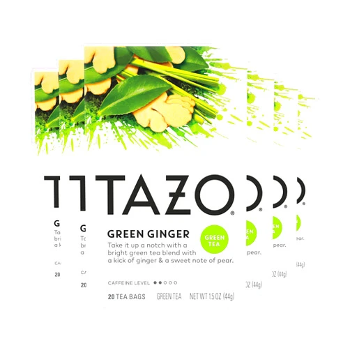 TAZO Tea Bags, Green Tea, Green Ginger, 20 Count (Pack of 6)