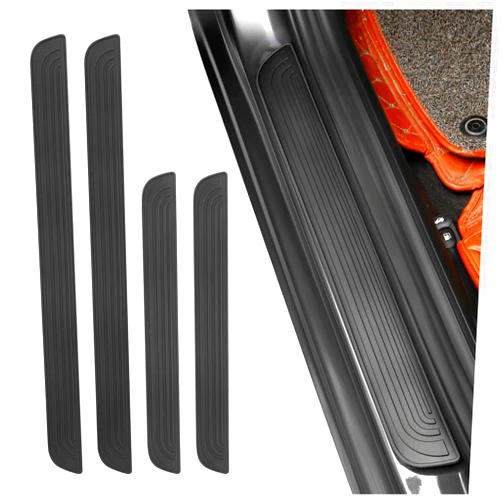 KIFIDAN 4PCS Car Door Sill Protector,Anti-Scratch & Waterproof Car Door Sills Scratch Protection,Universal Car Exterior Accessories Automotive Door Entry Guard for Car,Truck,SUV (Black, Width 1.57