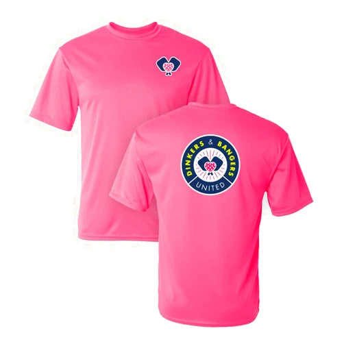 Dinkers & Bangers - Pink United - Men's Pickleball Performance T-Shirt - 2 Sided