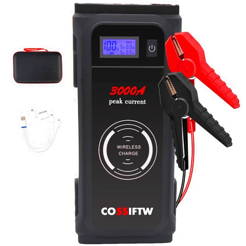 COSSIFTW Multiple Output Jump Starter,Jump Start Vehicles for 20 Times,with Sensing Area Charge Conveniently,3000A Compact & Versatile Jump Starter Battery Pack,Applicable for More Cars