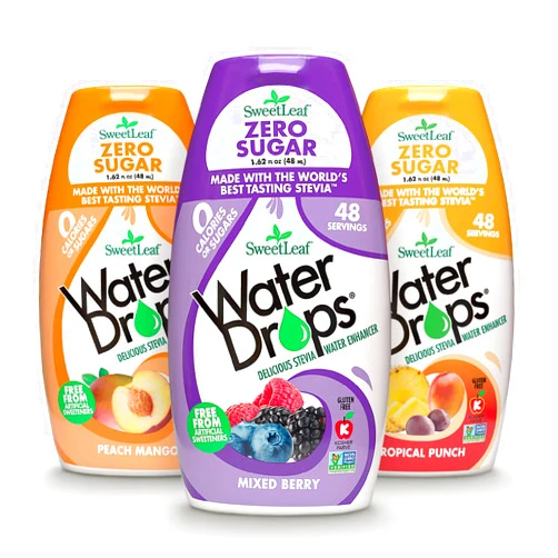 Sweetleaf Stevia Natural Water Drops Variety Pack (Mixed Berry, Peach Mango, Tropical Punch) - Water Flavoring, Zero Calories, Zero Sugar, Non-GMO, Gluten-Free, Keto Friendly - 1.62 Fl Oz, Pack of 3
