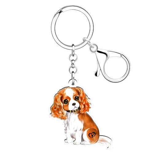 RAIDIN Acrylic Cute Dog Pets Keychain for Women Girls Kawaii Puppy Key ring Gifts for Purse Car Keys Dog Lovers