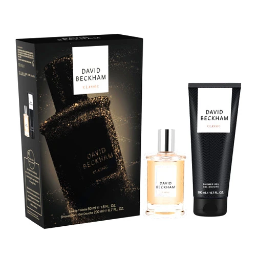 David Beckham Classic Eau de Toilette + Shower Gel Gift Set, Notes of Grapefruit, Cashmere Wood, and Musk, Men's Fragrance, Long Lasting, Everyday Fragrance