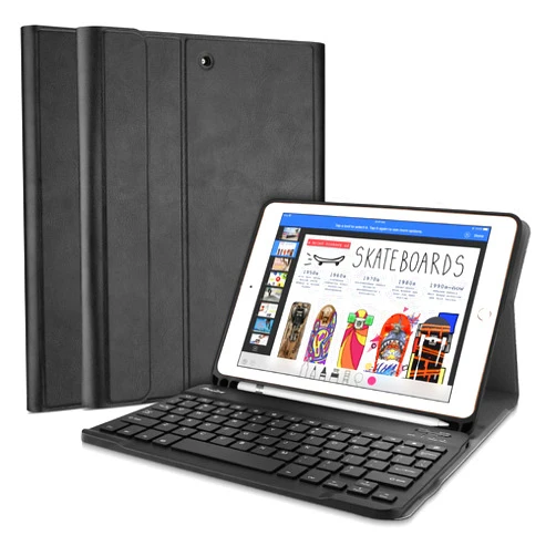 ProCase Keyboard Case for iPad 9.7 2018/2017, Slim Shell Lightweight Smart Cover with Magnetically Detachable Wireless Keyboard for Apple iPad 9.7 Inch –Black