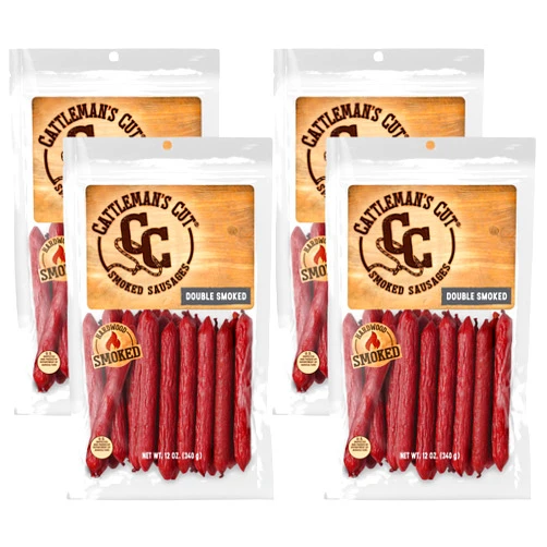 Cattleman's Cut Double Smoked Sausages, 12 Ounce (Pack of 4)
