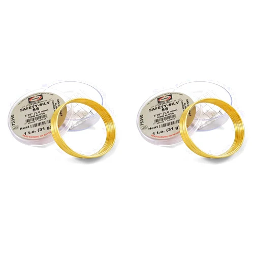Tohoyard 2 PACKS Harris Safety-Silv 56% 1/16 Silver Solder Brazing Alloy 1 Troy Ounce, 75310 5631