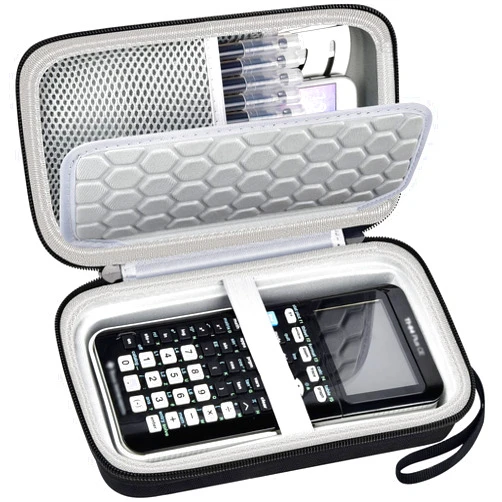 PAIYULE Case for Texas Instruments TI-84 Plus CE/for TI-Nspire CX II CAS Color Graphing Calculator, Travel Large Capacity for Pens, Cables and Accessories -Black (Box Only)
