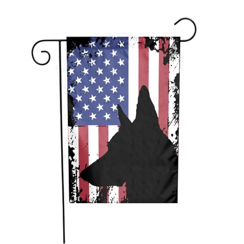 HOCLOCE German Shepherd American Flag Outdoor Flag Spring Summer Garden flag 12x18 in Indoor House Yard Flags Garden Decor Holiday