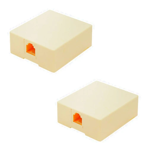 Dahszhi Rj11 6P4C Jack Modular Self Adhesive Surface Mount Single Port Telephone Connector - 2pcs