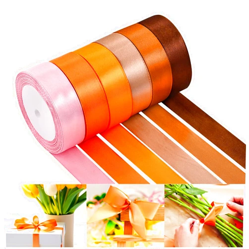 NACHLYNN 150 Yards Yellow Satin Ribbon 1 inch Wide Polyester Fabric Ribbon Use for Gift Wrap Wedding Bridal Baby Shower Bows Thanksgiving Mother's Day Sunflower Theme Party Decor