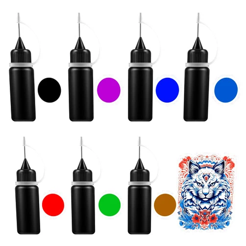 LJYBoBin 7 Colors Temporary tattoo Ink Kit for Women & Men,Trend Art Painting DIY Tattoo Stencil Gel Skin Friendly,Long Lasting Waterproof Tattoo Ink for Human Skin