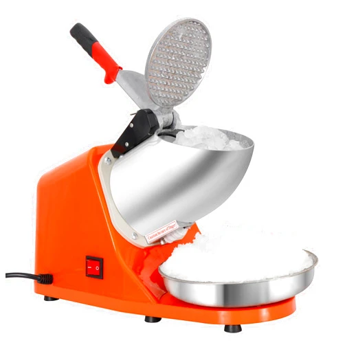 ZENY Electric Ice Crushers 300W 2000r/min w/Stainless Steel Blade Shaved Ice Snow Cone Maker Kitchen Machine (Orange)