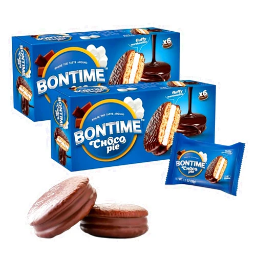 TONDI Choco Pie Vanilla Marshmallow with Rich Flavor - Chocolate Pies Offer a Delightful, Sweet Experience Whenever You Need a Delicious - Choco Biscuit is Ideal for on-the-Go Enjoyment by BONTIME