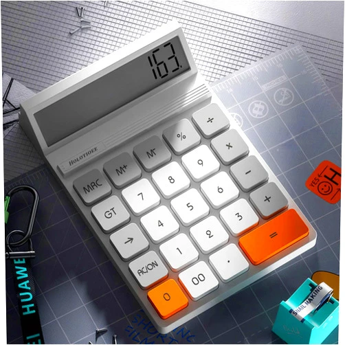 Holotioee 12 Digits Desktop Calculator with Large LCD Display and Sensitive Button, for Home, Office, School, Class and Business, 4 Function Small Basic Calculators for Desk