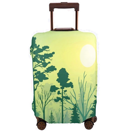 Janrely Travel Luggage Cover，Grove Cartoon Pattern In The Morning，Elastic Protective Washable Luggage Cover With Concealed Zipper Suitable For 25-28 Inch -L. L (for 25--28 inch luggage) Multi03