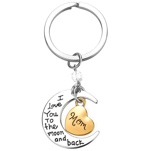 IWenSheng Mom Gifts from Daughter Son - Christmas Gifts for Mom, Mother’s Day Gifts from Daughter, Mom Birthday Gifts, Mother Daughter Gifts, Mom I Love You to the Moon and Back Keychain