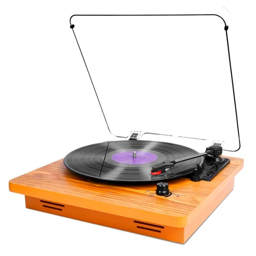 VOKSUN Record Player,Hall-Level Audio Quality Turntable,3-Speed Premium Wood Vinyl Player Suitable for Gift Giving,Home Decoration,Upgraded Stylus Reduces Risk of Record Damage.
