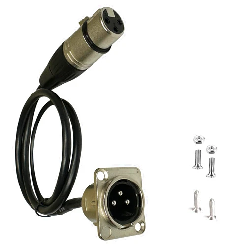 DIYTECH Premium Stage Box, XLR Patch Panel, XLR Panel Mount, XLR Floor Box, Pass Through Connector - No Solder for Pro Audio Installations (XLR Male to XLR Female)