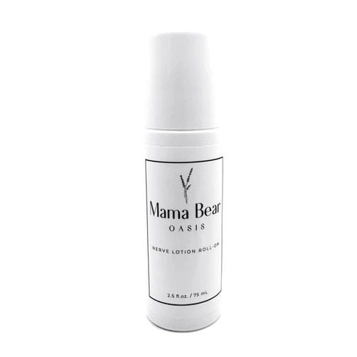 Mama Bear Oasis Roll On Nerve Support - Fast Absorbing & Quick Drying Magnesium Roll On w/Menthol, Aloe Vera, & More for Calming Effect - Gentle & Non-Greasy Comfort Rub for Easy Application