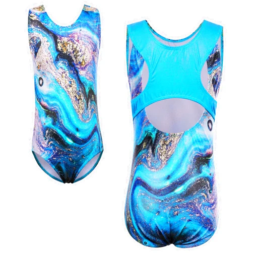 TFJH E One-piece Gymnastics Leotards for Girls Sparkle Athletic Clothes Activewear