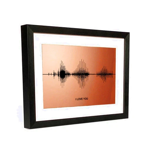 IGREAN I Love You Soundwave Art, Visible Voice Print, Bronze 8th Anniversary Gift for her or him, Wife Gift from Husband, Husband Gift from Wife