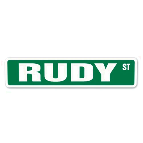 SignMission RUDY Street Sign Childrens Name Room Sign | Indoor/Outdoor | 18