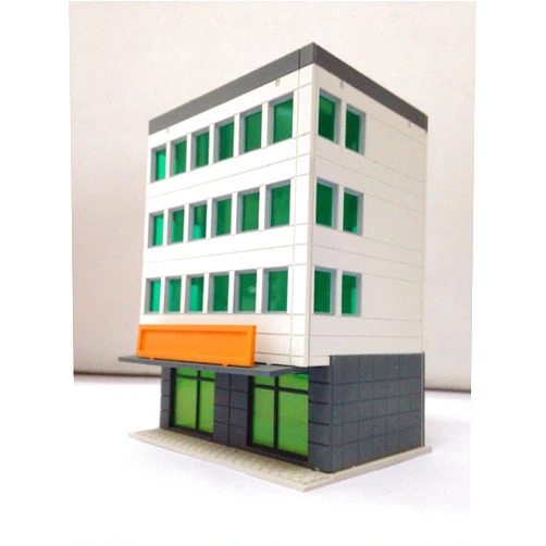 Outland Models Railway Colored Modern City Building 4-Story Office White N Scale